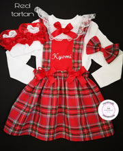 Load image into Gallery viewer, Christmas Personalised Red Tartan Dress Outfit 0M -5 years