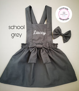 Plain Pinafore Personalised Dress Outfit 0m - 10 years