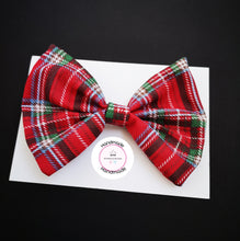 Load image into Gallery viewer, Christmas Tartan Hairbows