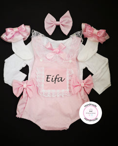 Dotty Romper Personalised Outfit  0m - 24 months