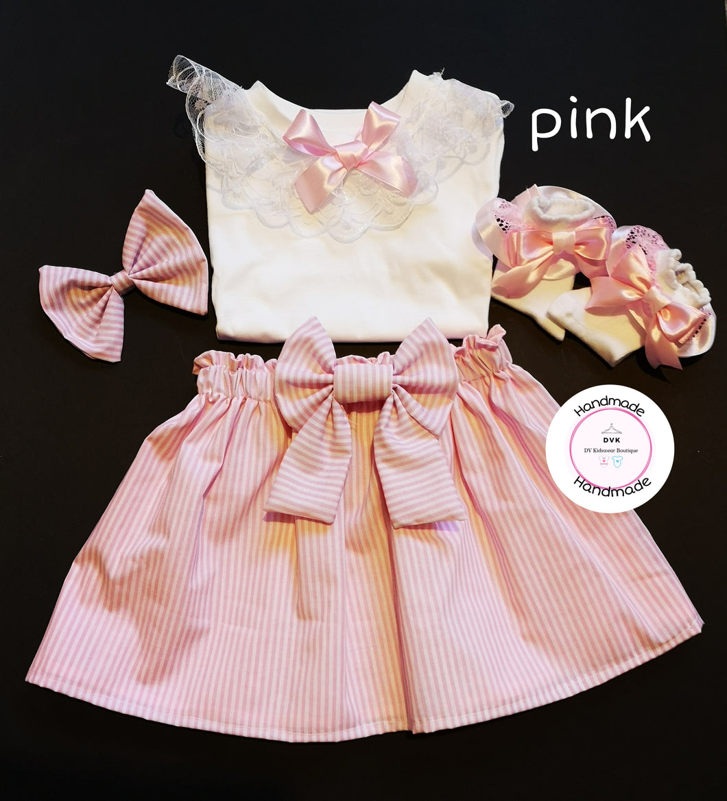 Stripe Skirt Outfit Newborn - 10 years
