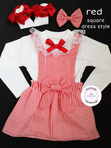 Stripe Pinafore Dress Outfit 0m - 10 years