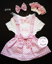 Load image into Gallery viewer, Zigzag Pinafore Dress Personalised Outfit 0m -5 years