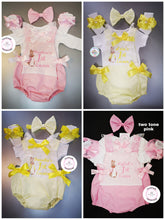 Load image into Gallery viewer, Flopsy Bunny Easter Two-Tone Romper Outfit  0m - 24 months