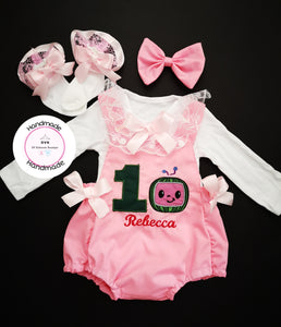 Melon Birthday Romper Outfit 0m - 24 months