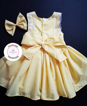 Load image into Gallery viewer, Gingham Pinafore  Dress and Hairbow 1 year - 10 years