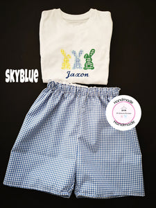 Boys Gingham Bunnies Whole Outfit 0m -5 years