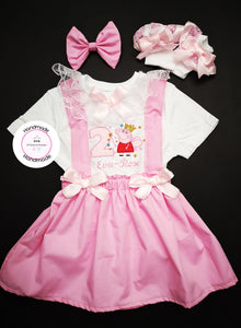 Peppa Inspired Dress Birthday Whole Outfit Newborn-5 years